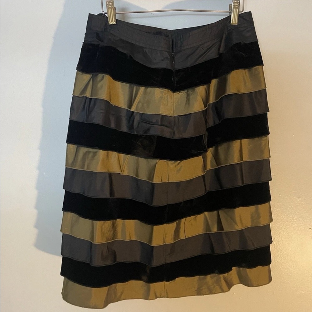 Vintage black  and Gold Bubble Tiered Silk Cocktail Skirt 10